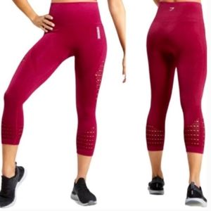 Gymshark seamless capri leggings dry S burgundy compression